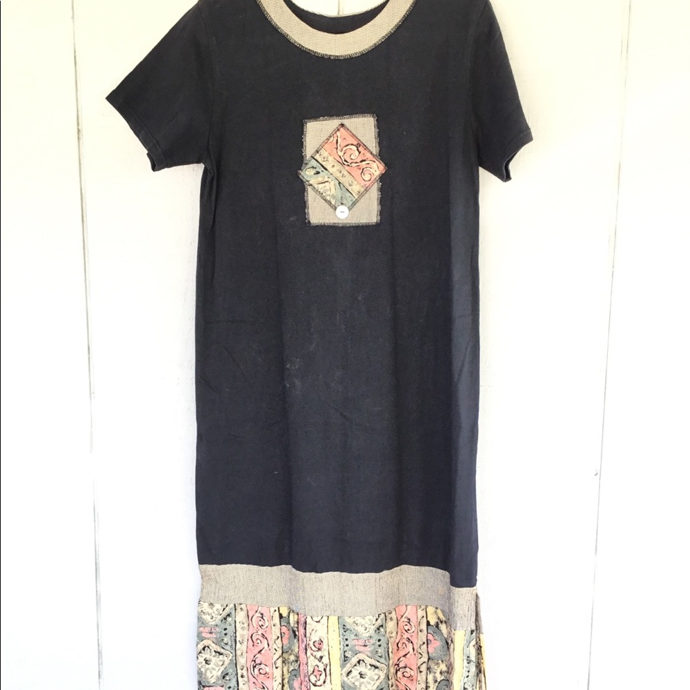 Large black and multicolored long dress